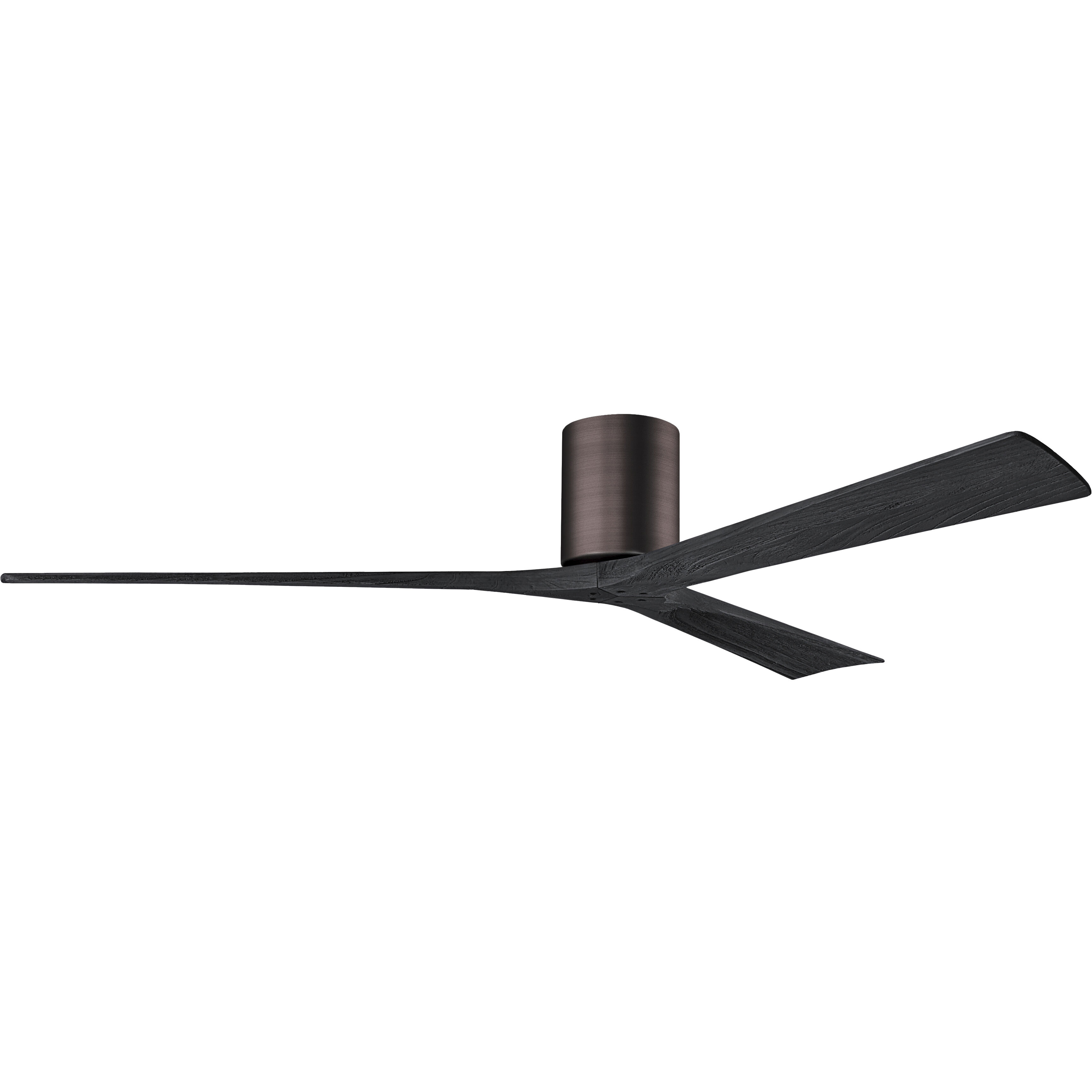 Atlas Irene-3H 72 inch Brushed Bronze with Matte Black Blades Flush Mount Paddle Fan