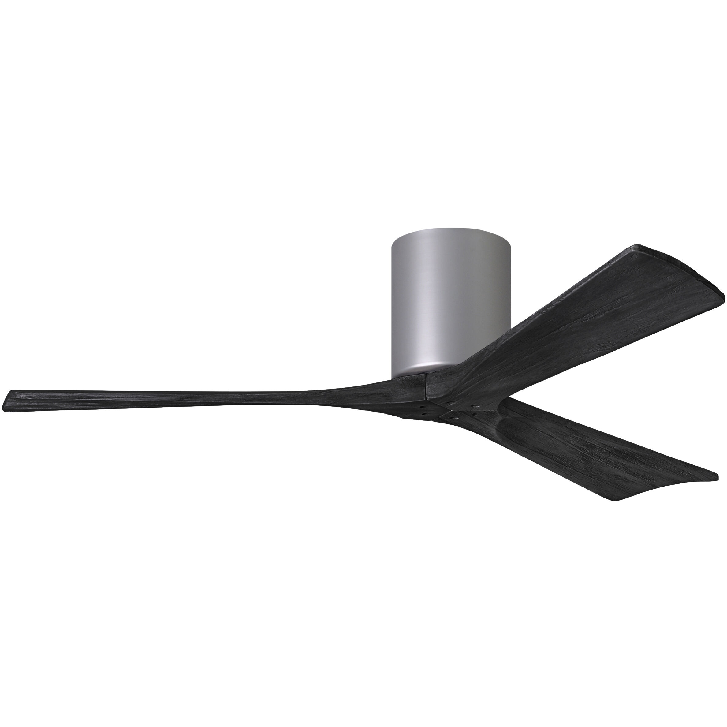 Atlas Irene-3H 52 inch Brushed Nickel with Matte Black Blades Flush Mount Paddle Fan, Flush Mounted