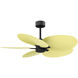 Atlas Alessandra Tropical 48 inch Matte Black with Light Yellow Blades Ceiling Fan