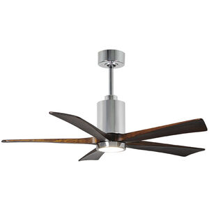 Atlas Patricia-5 52 inch Polished Chrome with Walnut Tone Blades Ceiling Fan, Atlas