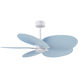 Atlas Alessandra TROPICAL 48 inch Matte White with Light Blue Blades Ceiling Fan
