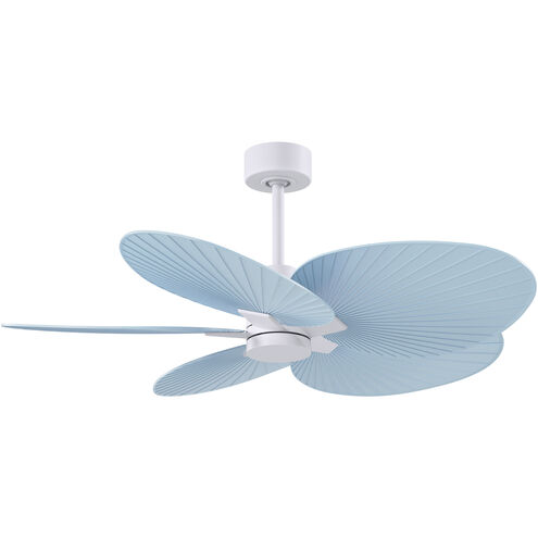 Atlas Alessandra TROPICAL 48 inch Matte White with Light Blue Blades Ceiling Fan