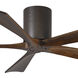 Atlas Irene-5H 52 inch Textured Bronze with Walnut Tone Blades Ceiling Mount Paddle Fan, Flush Mounted