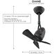 Atlas Diane 16 inch Brushed Nickel with Mahogany Tone Blades Ceiling Fan, Atlas