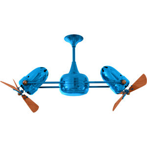 Matthews-Gerbar Duplo-Dinamico 36 inch Light Blue with Mahogany Blades Ceiling Fan
