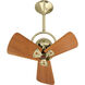 Matthews-Gerbar Bianca Direcional 16 inch Polished Brass with Solid Mahogany Wood Blades Directional Ceiling Fan, Matthews-Gerbar