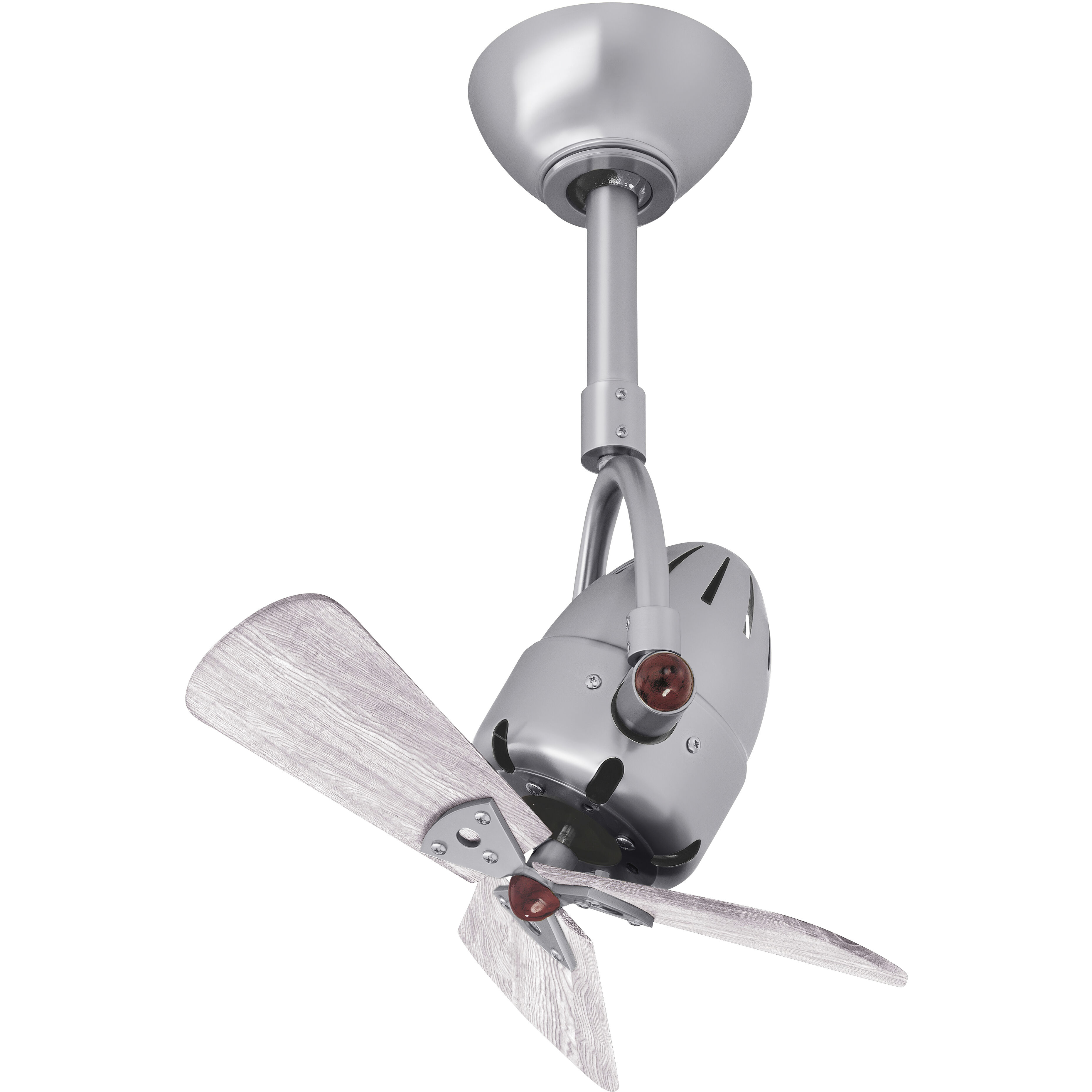 Atlas Diane 16 inch Brushed Nickel with Barn Wood Tone Blades Oscillating Directional Ceiling Fan