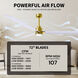 Atlas Alessandra - LK 72 inch Brushed Brass with Matte White Blades Transitional Ceiling Fan