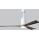 Atlas Patricia-3 60 inch Gloss White with Walnut Tone Blades Ceiling Fan, Atlas