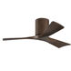 Atlas Irene-3H 42 inch Walnut Ceiling Mount Paddle Fan, Flush Mounted