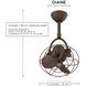 Atlas Diane 13 inch Textured Bronze Ceiling Fan, Atlas