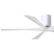 Atlas Irene-5H 60 inch Gloss White with Matte White Blades Ceiling Fan, Flush Mounted