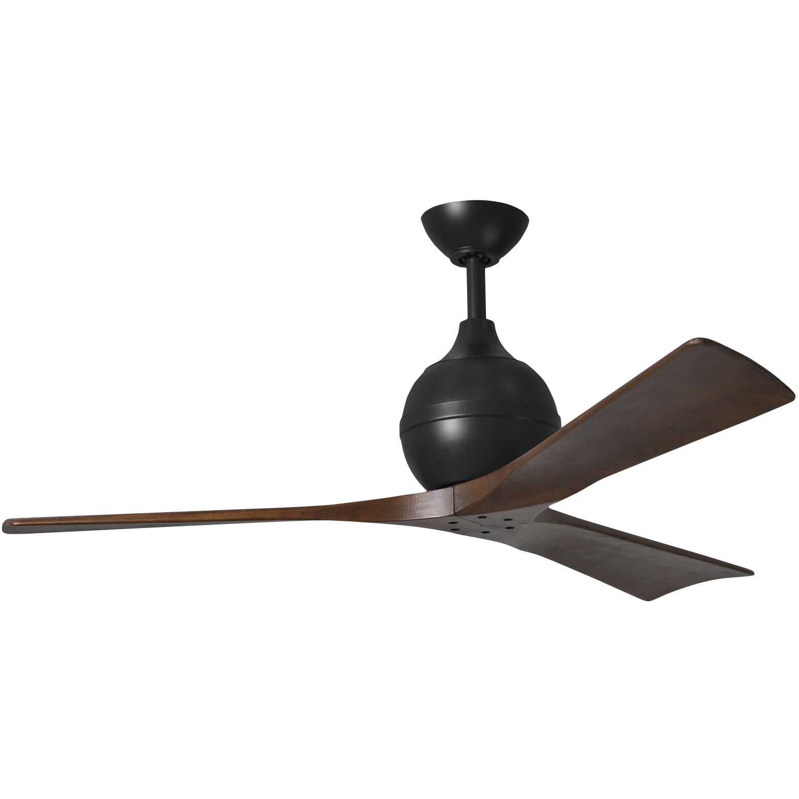 Atlas Irene-3 52 inch Matte Black with Walnut Tone Blades Paddle Fan, Paddle Fan