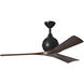Atlas Irene-3 52 inch Matte Black with Walnut Tone Blades Paddle Fan, Paddle Fan