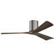 Atlas Irene-3H 52 inch Brushed Pewter with Walnut Blades Ceiling Fan, Flush Mounted