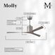 Atlas Molly 56 inch Brushed Nickel with Old Oak Tone Blades Ceiling Fan