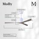 Atlas Molly 56 inch Gloss White with Old Oak Tone Blades Ceiling Fan