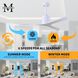 Atlas Molly 56 inch Gloss White Ceiling Fan, Atlas