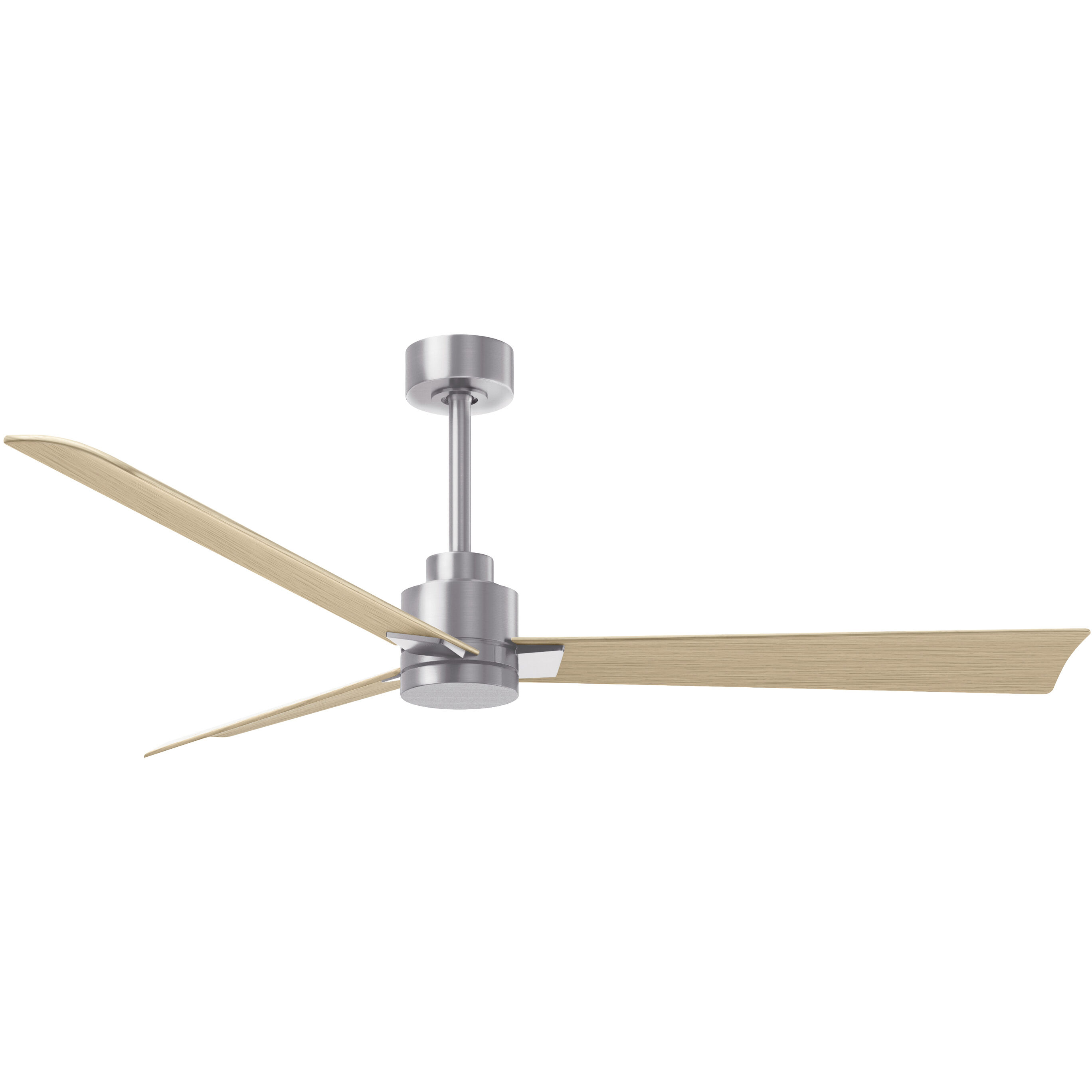 Atlas Alessandra 56 inch Brushed Nickel with Light Maple Tone Blades Ceiling Fan