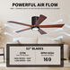 Atlas Irene-5HLK 52 inch Brushed Bronze with Walnut Tone Blades Flush Mount Paddle Fan