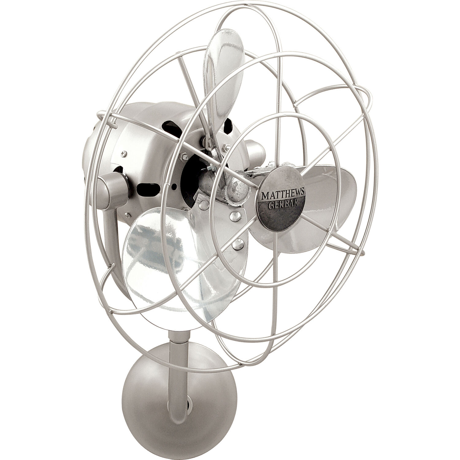 Matthews-Gerbar Michelle Parede 20 inch Brushed Nickel Directional Wall Fan, Matthews-Gerbar