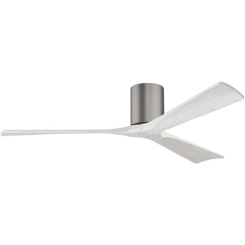 Atlas Irene-3H 60 inch Brushed Pewter with Matte White Blades Ceiling Fan, Flush Mounted