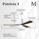 Atlas Patricia-3 60 inch Gloss White with Walnut Tone Blades Ceiling Fan, Atlas