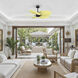 Atlas Alessandra Tropical 48 inch Matte Black with Light Yellow Blades Ceiling Fan