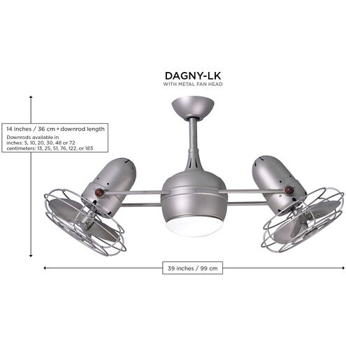 Atlas Dagny-LK 40 inch Brushed Nickel Ceiling Fan, Atlas