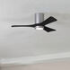 Atlas Irene-3HLK 42 inch Brushed Nickel with Matte Black Blades Flush Mount Paddle Fan, Flush Mounted