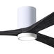 Atlas Irene-3HLK 60 inch Gloss White with Matte Black Blades Ceiling Fan, Flush Mounted