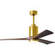Atlas Patricia-3 52 inch Brushed Brass with Walnut Tone Blades Ceiling Fan
