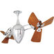 Matthews-Gerbar Ar Ruthiane 48 inch Polished Chrome with Mahogany Blades Ceiling Fan, Matthews-Gerbar