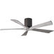 Atlas Irene-5H 52 inch Textured Bronze with Barnwood Tone Blades Ceiling Mount Paddle Fan in Barn Wood, Flush Mounted