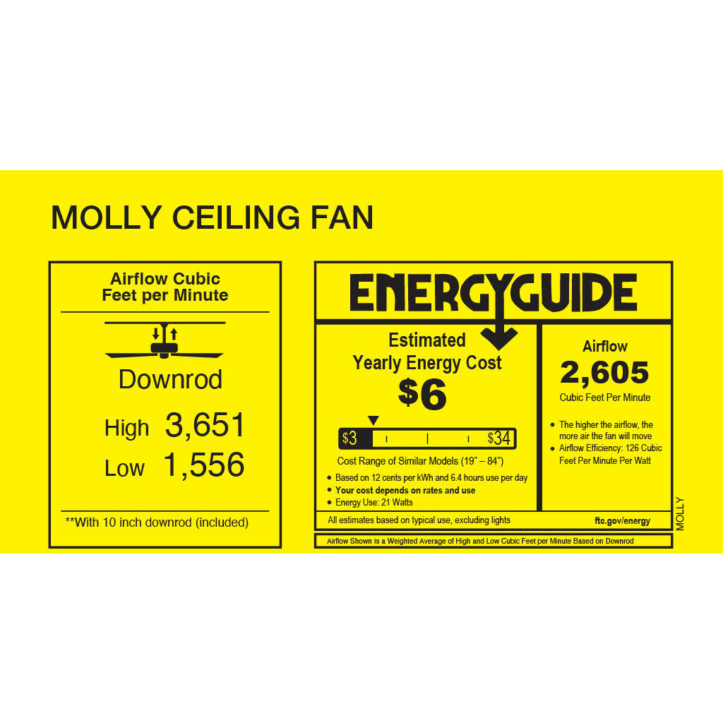 Atlas Molly 56 inch Gloss White with Old Oak Tone Blades Ceiling Fan