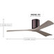Atlas Irene-3HLK 52 inch Textured Bronze with Barnwood Tone Blades Ceiling Mount Paddle Fan in Barn Wood, Flush Mounted