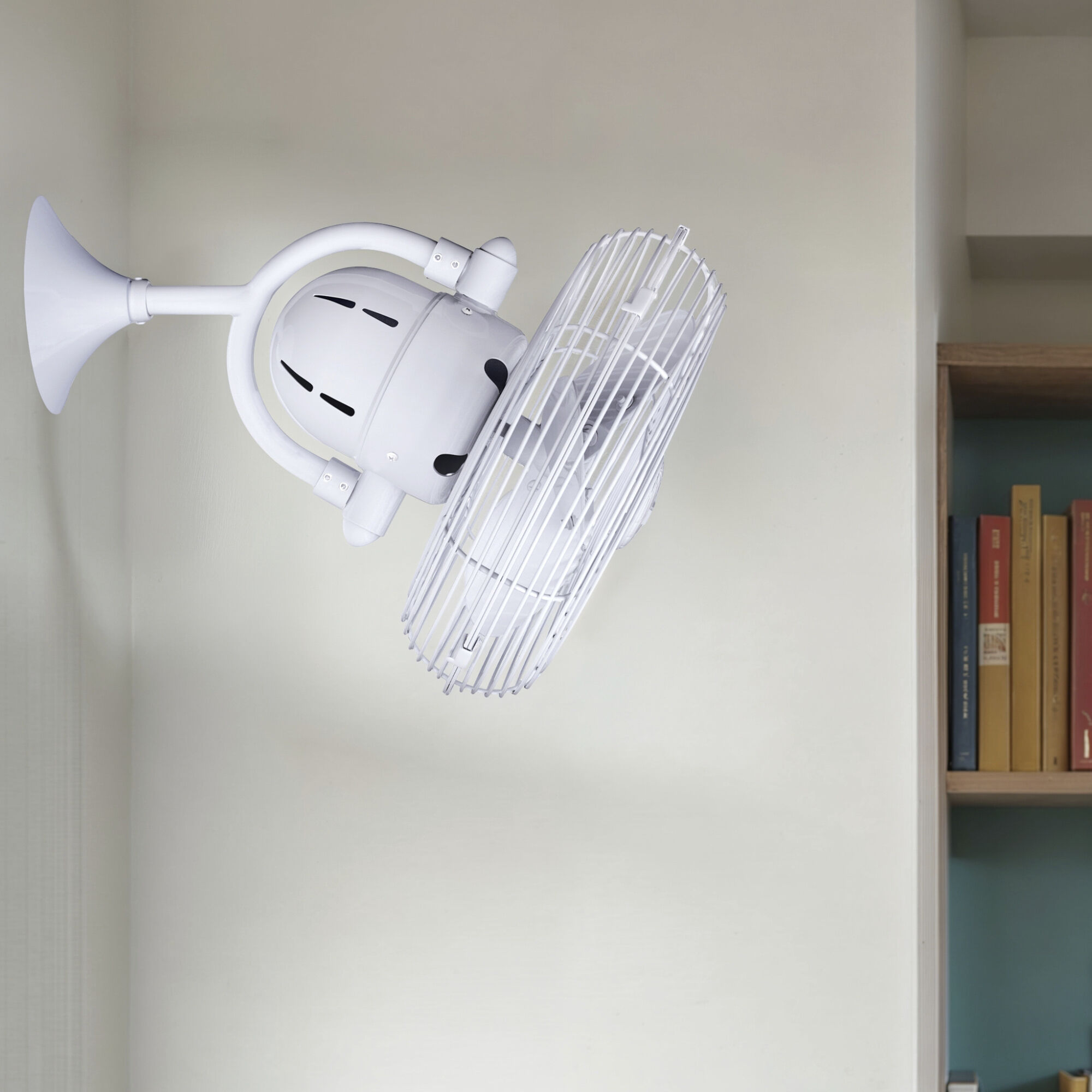 Atlas Kaye 17.5 inch Gloss White Oscillating Wall Fan