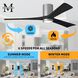 Atlas Irene-5HLK 52 inch Brushed Nickel with Matte Black Blades Ceiling Fan, Flush Mounted