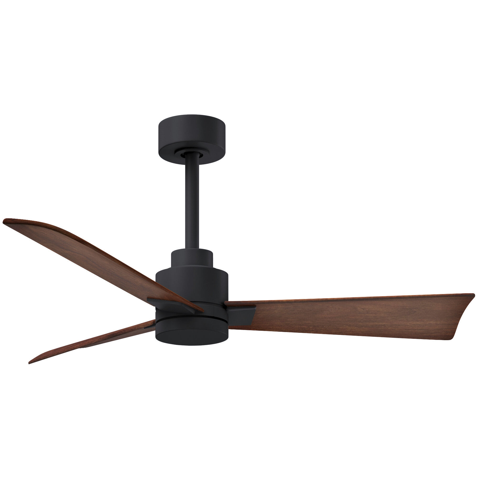 Atlas Alessandra 42 inch Matte Black with Walnut Tone Blades Ceiling Fan