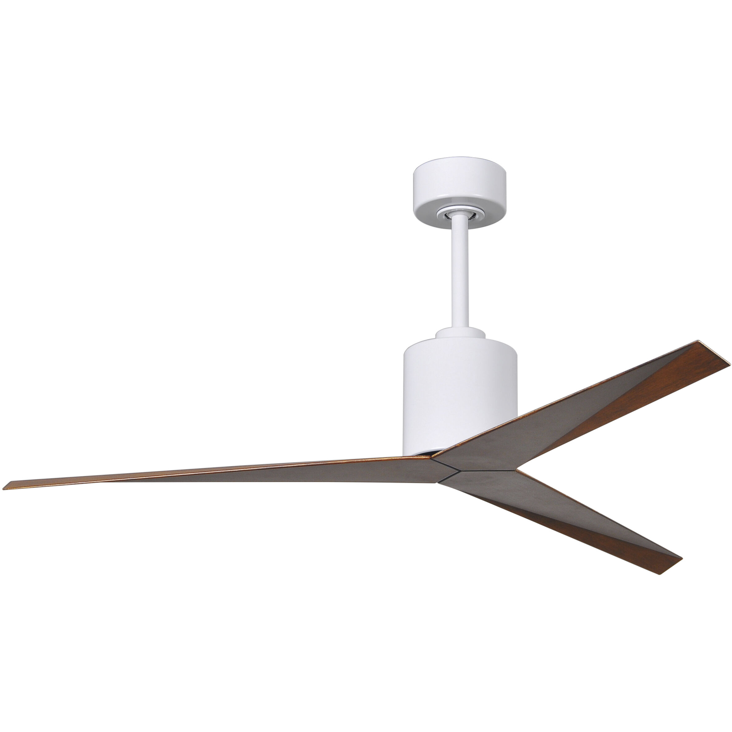 Atlas Eliza 56 inch Gloss White with Walnut Tone Blades Ceiling Fan, Paddle Fan