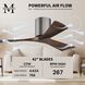 Atlas Irene-3H 42 inch Brushed Pewter with Walnut Blades Ceiling Fan, Flush Mounted