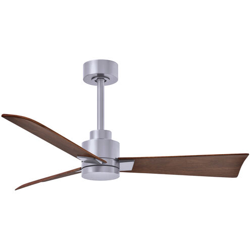 Atlas Alessandra 42 inch Brushed Nickel with Walnut Blades Indoor/Outdoor Ceiling Fan