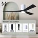 Atlas Irene-3HLK 60 inch Gloss White with Matte Black Blades Ceiling Fan, Flush Mounted