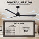 Atlas Alessandra - LK 56 inch Matte Black Ceiling Fan