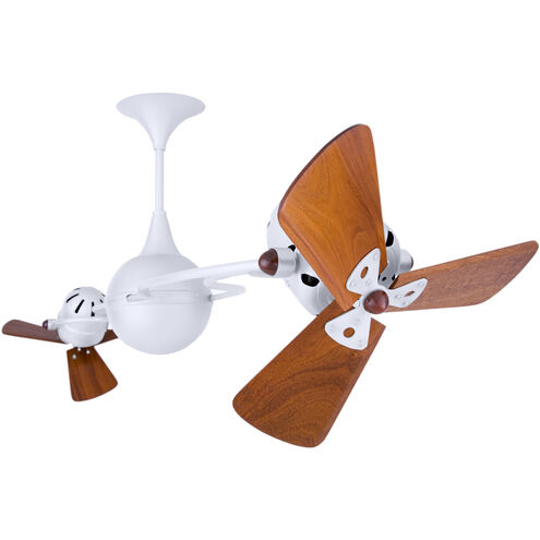 Matthews-Gerbar Italo Ventania 62 inch Gloss White with Mahogany Blades Ceiling Fan, Matthews-Gerbar