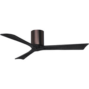 Atlas Irene-3H 52 inch Brushed Bronze with Matte Black Blades Ceiling Fan, Flush Mounted