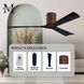 Atlas Irene-3H 52 inch Walnut with Matte Black Blades Ceiling Mount Paddle Fan, Flush Mounted