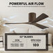 Atlas Irene-3H 52 inch Walnut Tone Flush Mount Paddle Fan