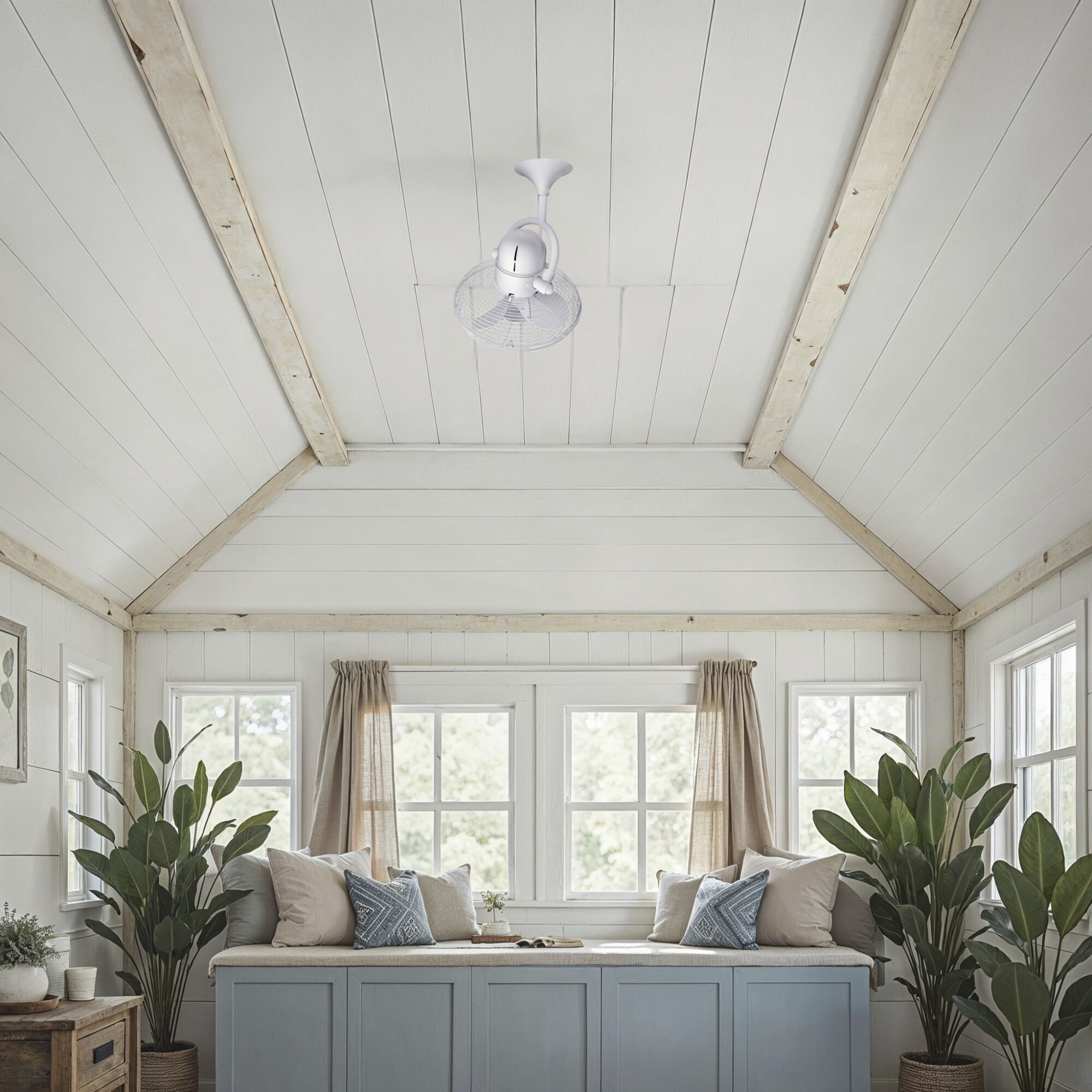 Atlas Kaye 17.5 inch Gloss White Oscillating Wall Fan