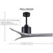 Atlas Mollywood 42 inch Textured Bronze with Walnut Tone Blades Ceiling Fan, Atlas
